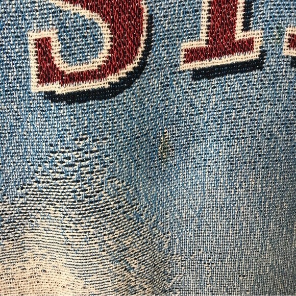 NWT Vintage Manual Woodworkers Weavers United We Stand God Bless The USA Blanket - Picture 11 of 12